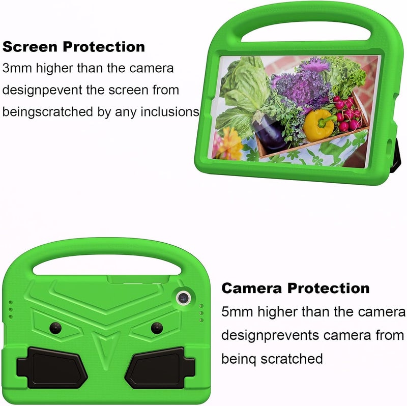 Tablet Case for Kids for Samsung Galaxy Tab A9 2023 8.7inch SM-X110/X115N/X117 Case - Lightweight EVA Shockproof Protective Handle Stand Cover(Green) - Image 2