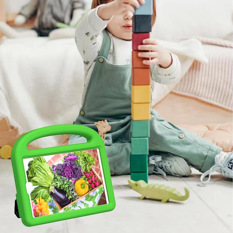 Tablet Case for Kids for Samsung Galaxy Tab A9 2023 8.7inch SM-X110/X115N/X117 Case - Lightweight EVA Shockproof Protective Handle Stand Cover(Green) - Image 5