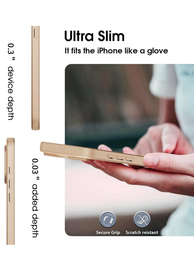 Generic - Ultra-Thin Matte Case for iPhone 16 Pro – Gold with Upgraded Camera Lens and Screen Protectors - Image 1