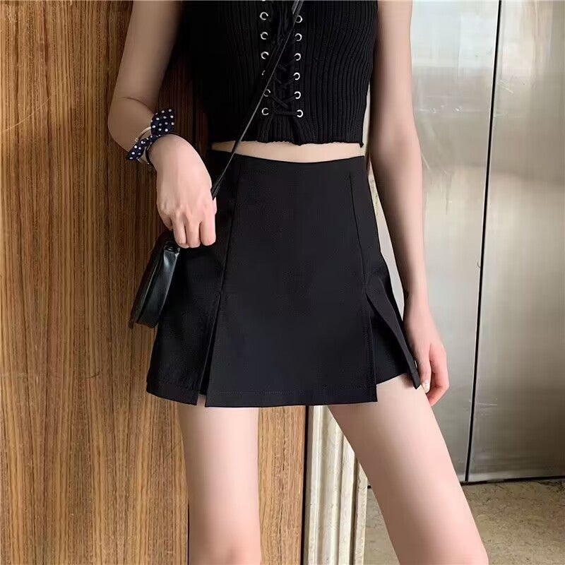 All-Match Skirt Women'S 2024 Autumn New High Waist Slim A- Line Hip Skirt Design Sense Small Split Culottes - Image 4