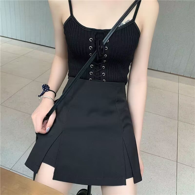 All-Match Skirt Women'S 2024 Autumn New High Waist Slim A- Line Hip Skirt Design Sense Small Split Culottes - Image 5