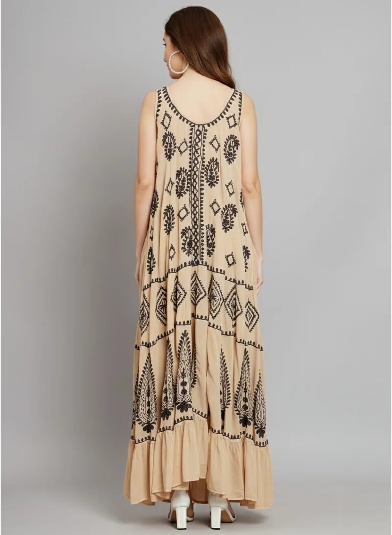 Alaya Hand Embroidered Chikankari Modal Kaftan-AL3605