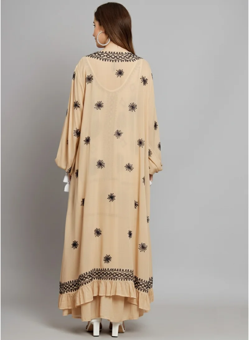 Alaya Hand Embroidered Chikankari Modal Kaftan-AL3605