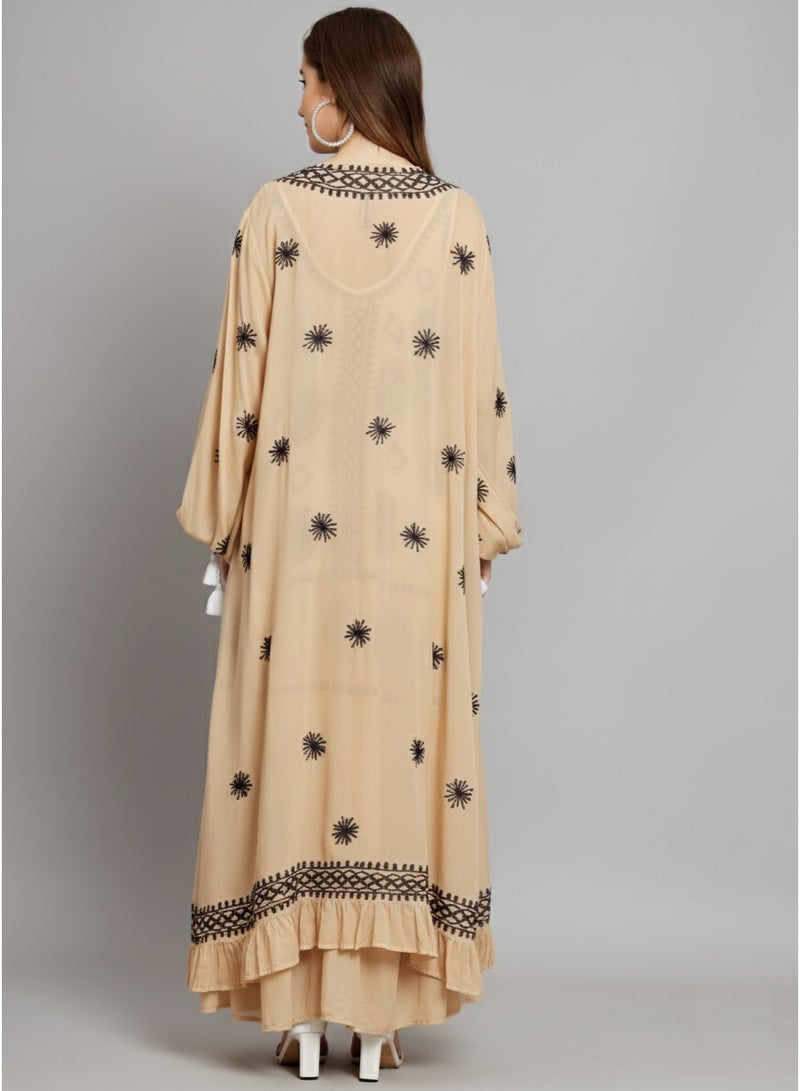 Alaya Hand Embroidered Chikankari Modal Kaftan-AL3605 - Image 2