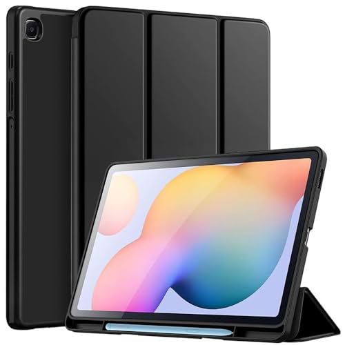 Casotec Smart Case for Samsung Galaxy Tab S6 Lite 10.4 inch | Auto Wake/Sleep | PU Leather Magnetic Cover | TPU Shockproof Back | Stand Cover for Samsung Galaxy Tab S6 Lite 10.4 inch - Black - Image 1