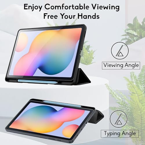 Casotec Smart Case for Samsung Galaxy Tab S6 Lite 10.4 inch | Auto Wake/Sleep | PU Leather Magnetic Cover | TPU Shockproof Back | Stand Cover for Samsung Galaxy Tab S6 Lite 10.4 inch - Black - Image 5