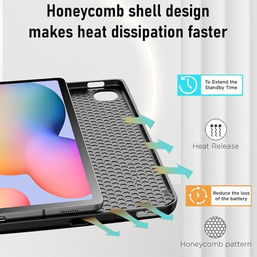 Casotec Smart Case for Samsung Galaxy Tab S6 Lite 10.4 inch | Auto Wake/Sleep | PU Leather Magnetic Cover | TPU Shockproof Back | Stand Cover for Samsung Galaxy Tab S6 Lite 10.4 inch - Black - Image 4