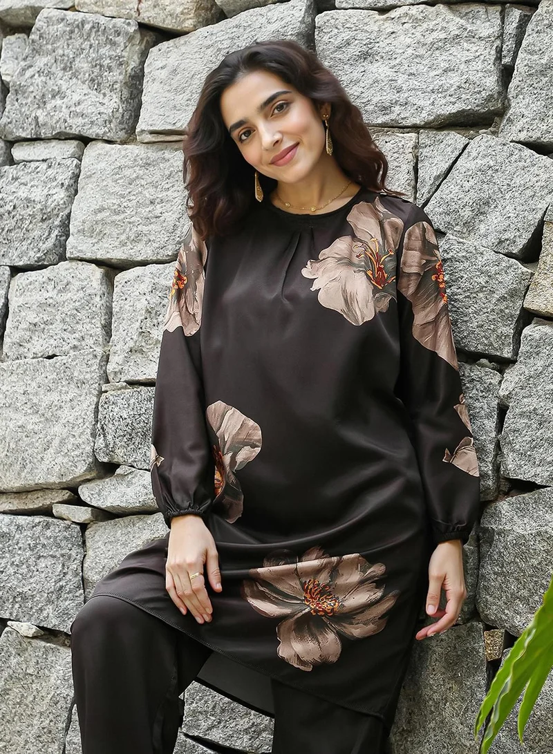  قصة Women's Coffee Brown Primrose Spot Kurta Set
