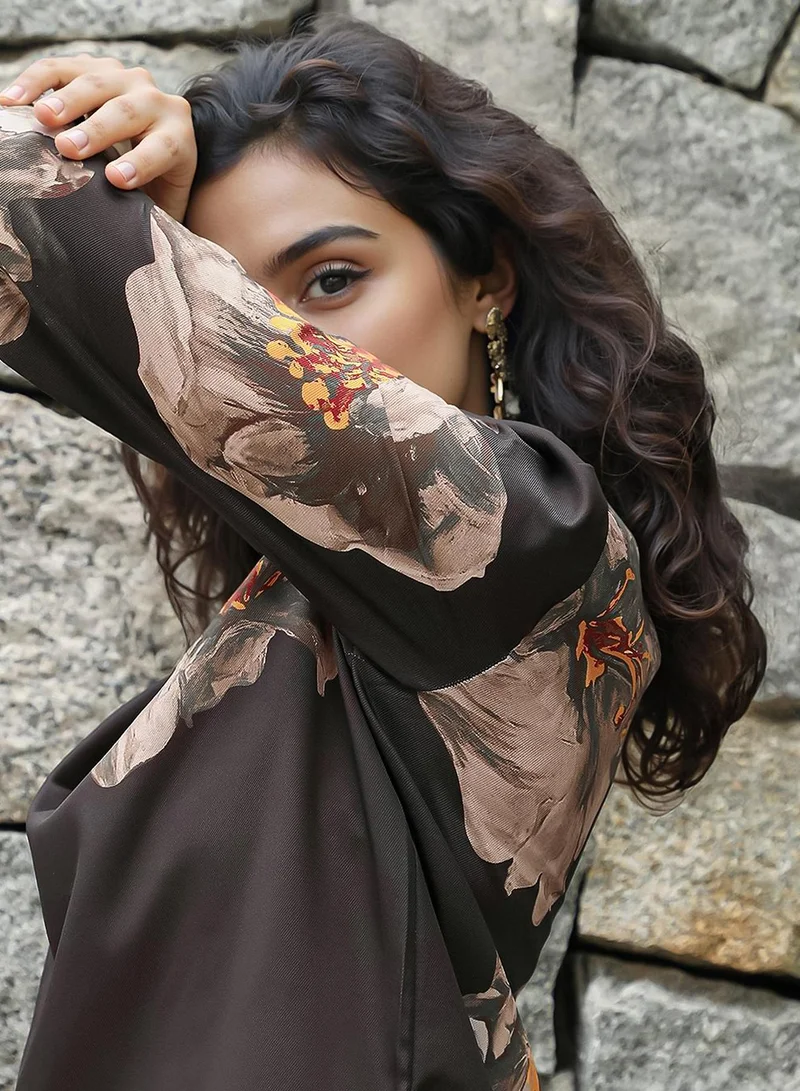  قصة Women's Coffee Brown Primrose Spot Kurta Set