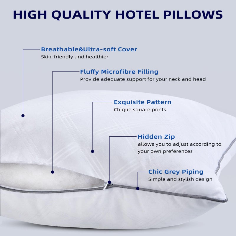 Wellos WL-PL-BS0 Bed Pillows, Standard Size, White 2 Count - Image 3