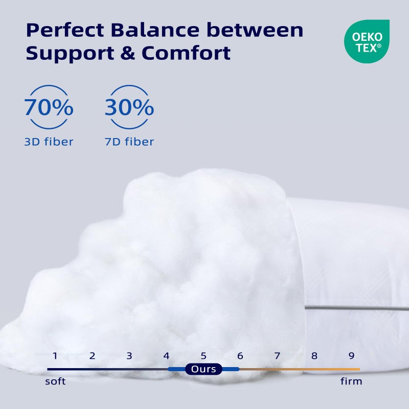 Wellos WL-PL-BS0 Bed Pillows, Standard Size, White 2 Count - Image 4
