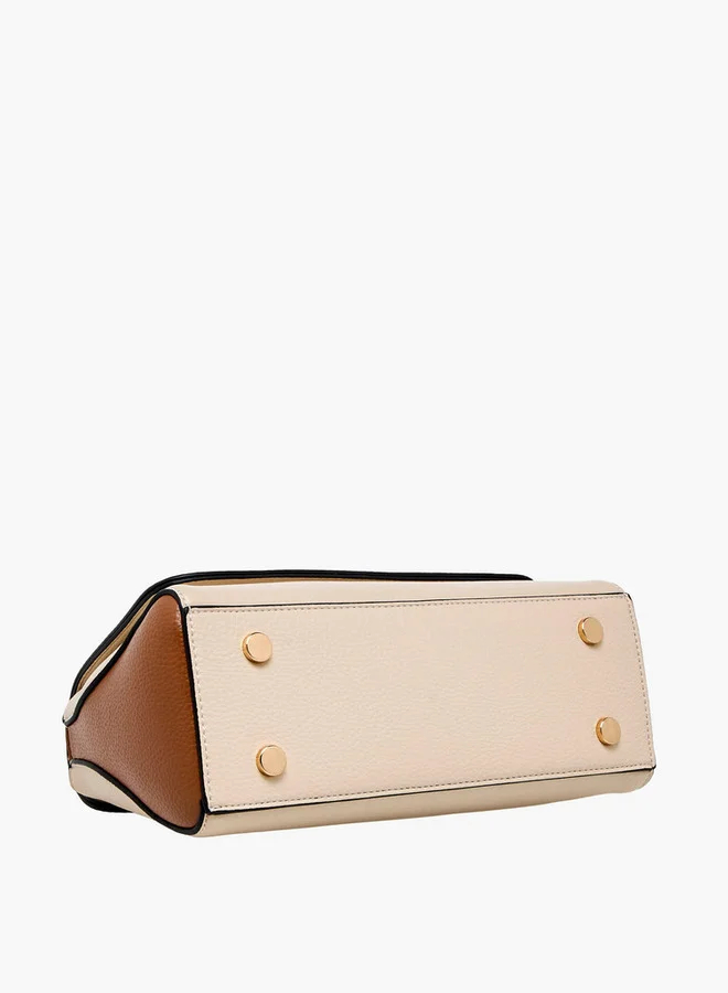 Celeste Solid Crossbody Bag with Detachable Chain Strap and Button Closure