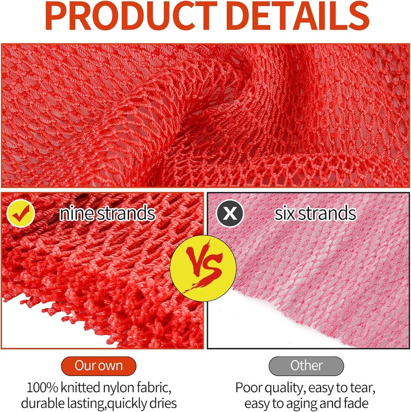 AbuQ 2 Pieces African net Sponge for exfoliating,African exfoliating net, African wash net, African Ghana Sapos scrubbing washcloth rag for Smoother Skin and Daily use;Yellow-Blue - Image 2