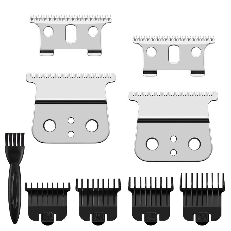 2 Pack T Outliners Blades Compatible with Andis T Outliner GTX Trimmer Replacement Blade Compatible with Andis 04710 and Andis 04521 Sliver Steel T Blade Sliver Steel Blade