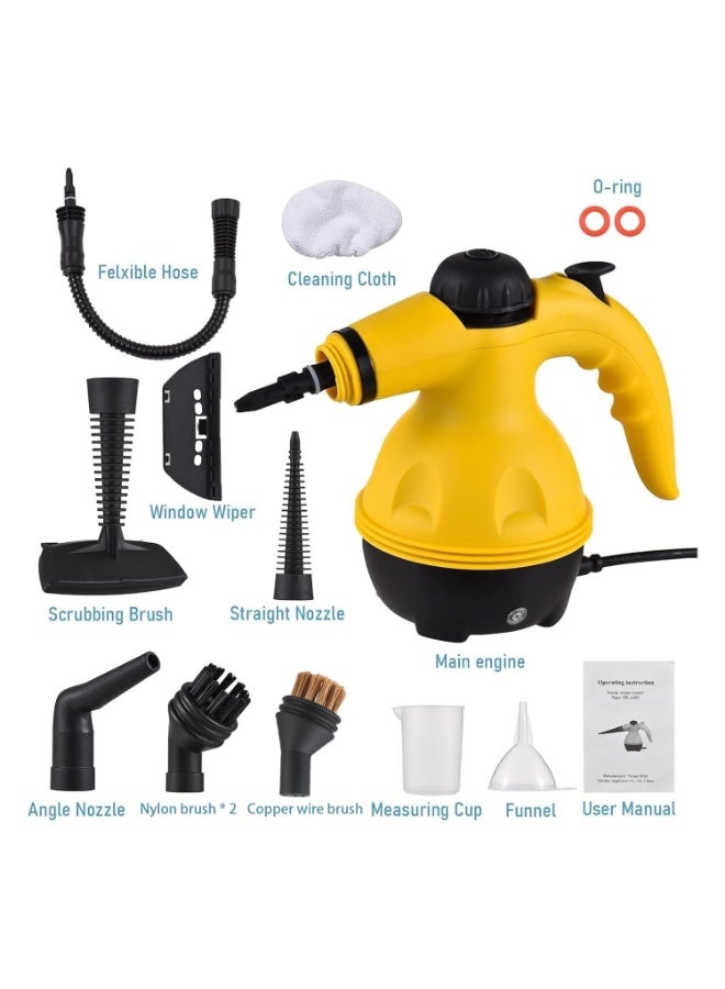 Portable Handheld Steam Cleaner 1000W Multifunctional High Temperature Pressurized Steam Cleaning Machine with 9PCS Accessory for Kitchen Sofa Bathroom Car Window,2 Nylon and 1 Copper Brush - Image 5