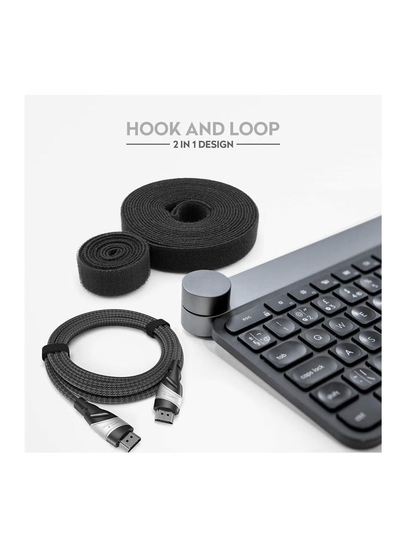 10 Meter Reusable Fastening Tape 1 Roll, Double Side Cord Tie Strap for Organizer or Storage, Cable Organizer Wire Straps for Electronics Accessories