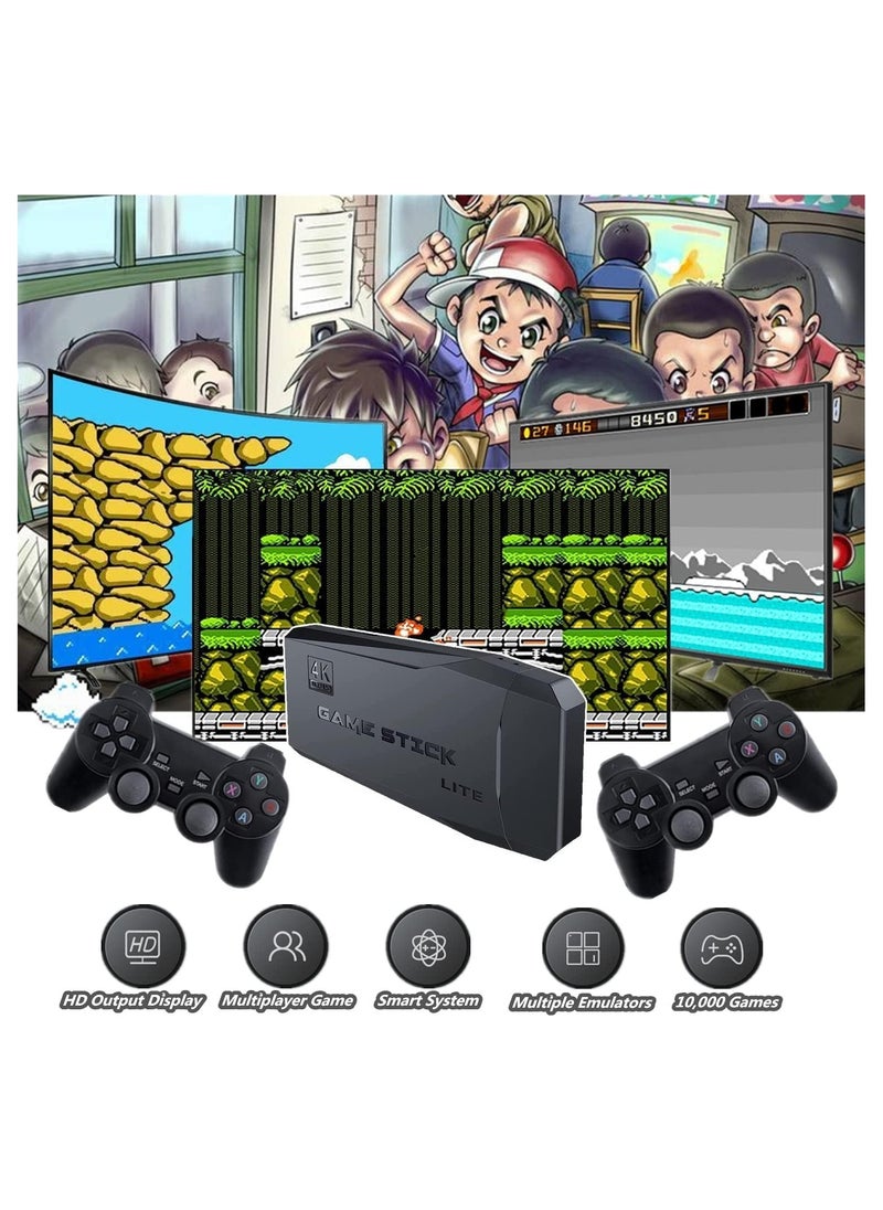ELIKLIV - 4K Smart Video Game TV Stick,Video Game Consoles 10000 Games 64GB Retro Classic Gamin 2.4G Wireless Gamepads Controller (64G,10000+ Games) - Image 1
