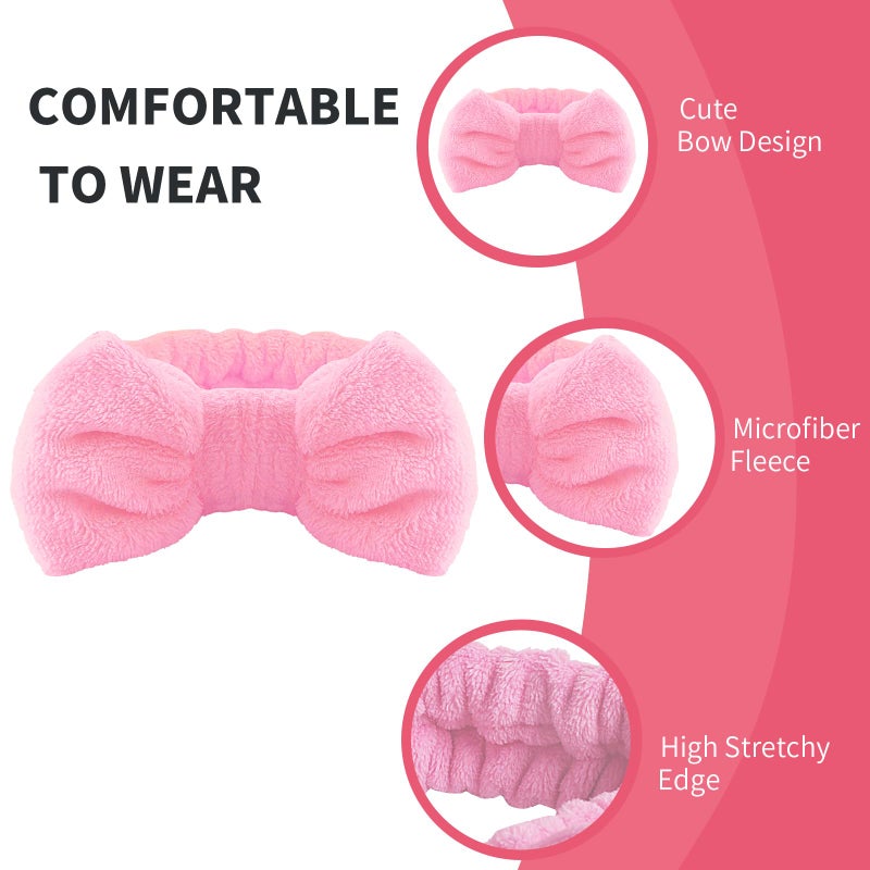 WSYUB Pink Spa Headband and Wristband Set for Face Washing - Image 5