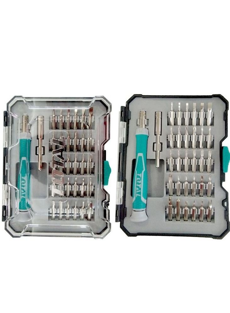 توتال مجموعة أدوات إصلاح احترافية 32 في 1 من توتال تولز، مجموعة مفكات براغي صغيرة مع رؤوس مغناطيسية ومقبض مريح للهواتف المحمولة والأجهزة اللوحية والساعات والأجهزة الصغيرة - TACSD30326 - Image 4