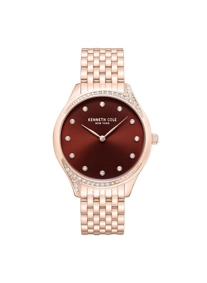 Kenneth Cole New York Chelsea Women's 36mm Watch with Burgundy Dial & Rose Gold Stainless Steel Bracelet  - Image 1