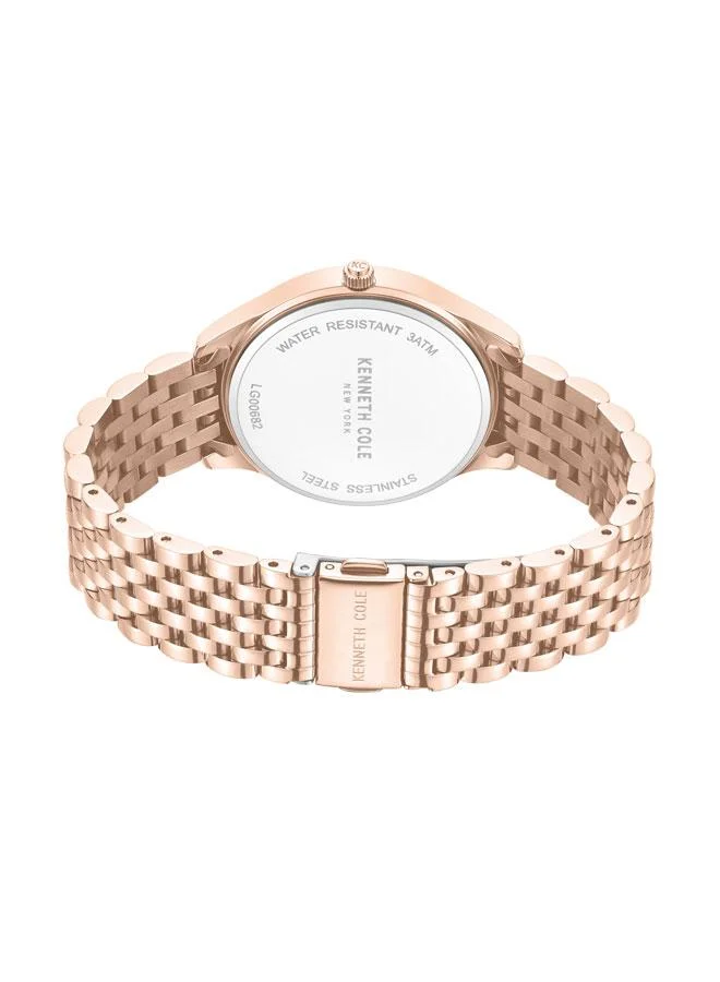 Kenneth Cole New York Chelsea Women's 36mm Watch with Burgundy Dial & Rose Gold Stainless Steel Bracelet