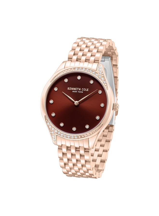 Kenneth Cole New York Chelsea Women's 36mm Watch with Burgundy Dial & Rose Gold Stainless Steel Bracelet  - Image 4