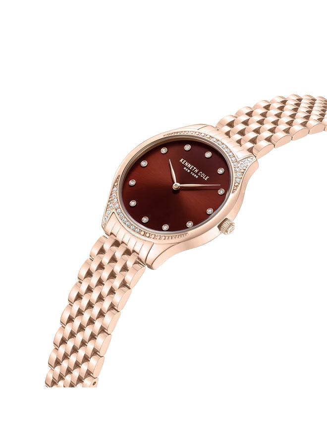 Kenneth Cole New York Chelsea Women's 36mm Watch with Burgundy Dial & Rose Gold Stainless Steel Bracelet  - Image 3