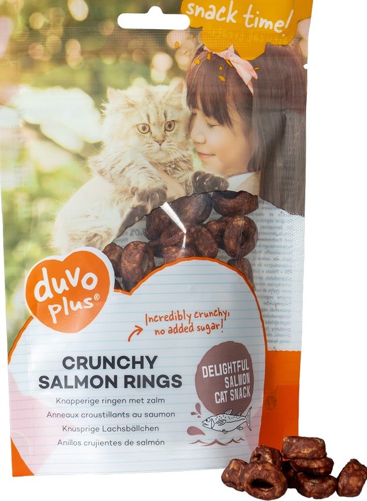 Duvo Crunchy Salmon Ring for Cats 50g  - Image 1