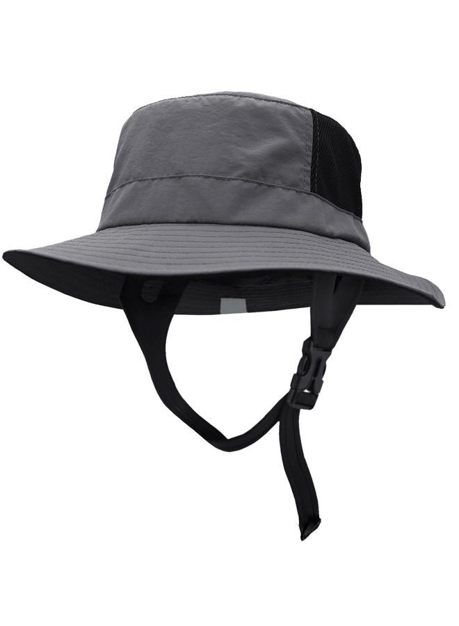 Seektop Surf Bucket Hat with UPF 50+ UV Protection, Wide Brim Sun Hat with Adjustable Chin Strap for Surfing, Water Sports, Dark Gray, One size - Image 1