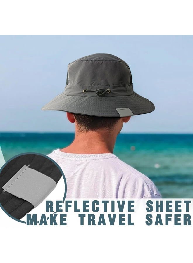 Seektop Surf Bucket Hat with UPF 50+ UV Protection, Wide Brim Sun Hat with Adjustable Chin Strap for Surfing, Water Sports, Dark Gray, One size - Image 4