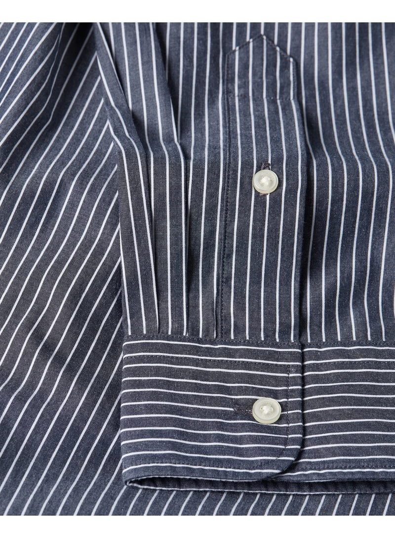 Tommy Hilfiger Black / Stripe TH Flex Regular Fit Poplin Shirt for Men | Best Price UAE