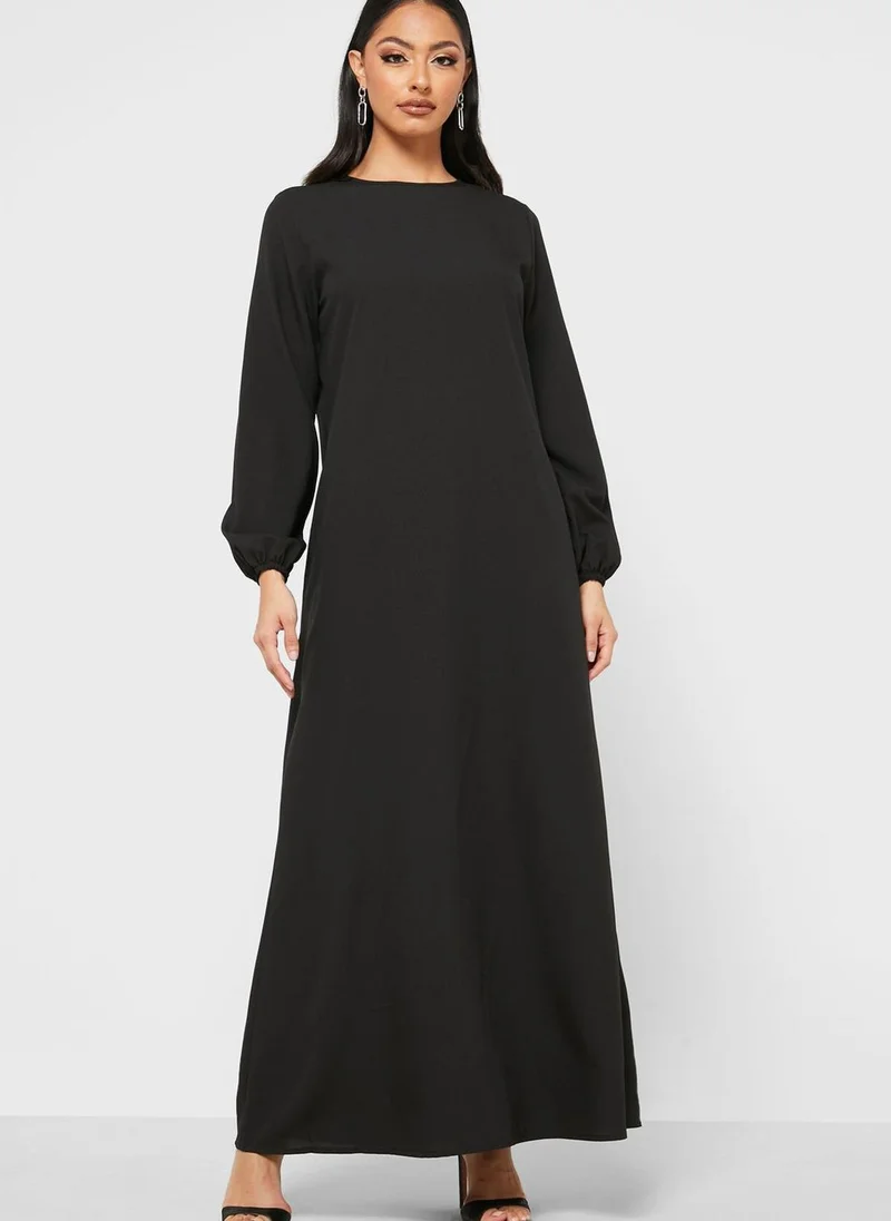 Tavin by Modanisa Crew Neck Pocket Detail Dress