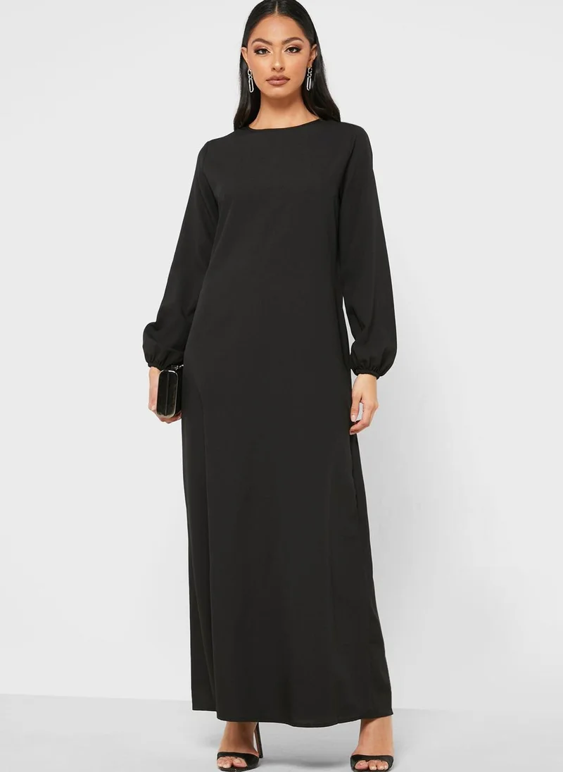 Tavin by Modanisa Crew Neck Pocket Detail Dress