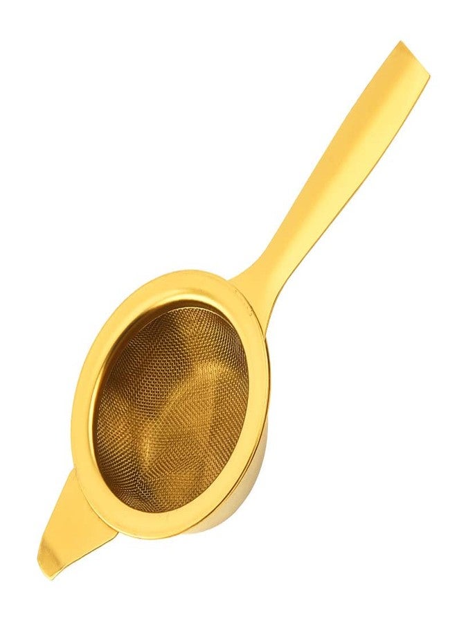 mocrcrel 2.2" Mini Matcha Sifter, 30 Fine Mesh T304 Stainless Steel, Tea Strainer, Cocktail Strainer with Base (Gold) - Image 2