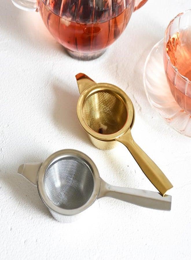 mocrcrel 2.2" Mini Matcha Sifter, 30 Fine Mesh T304 Stainless Steel, Tea Strainer, Cocktail Strainer with Base (Gold) - Image 4
