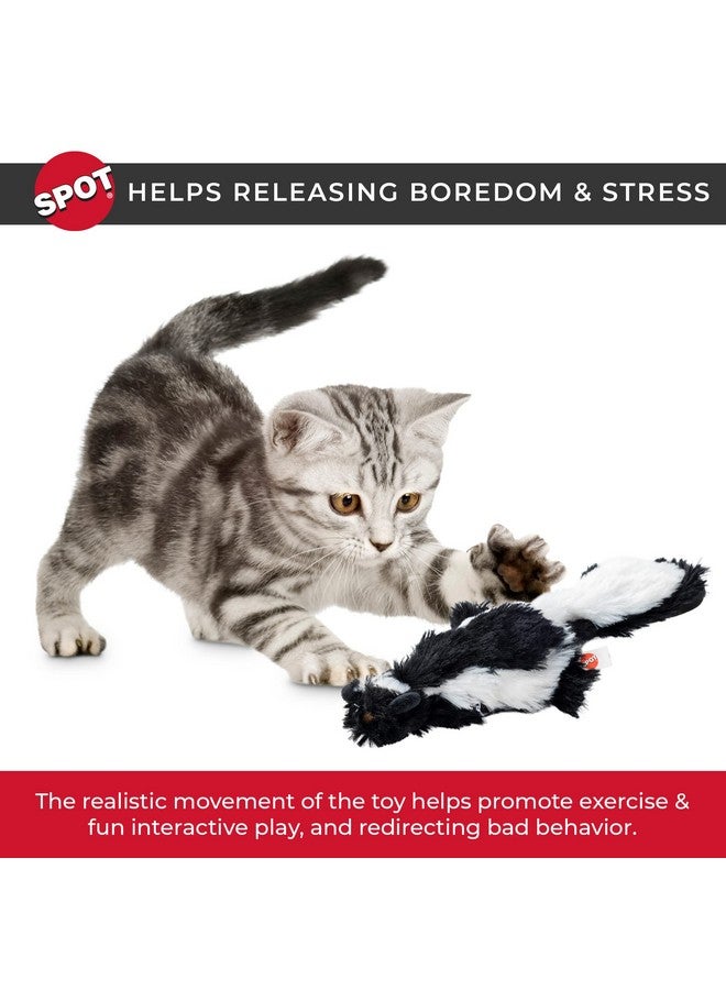 SPOT Flippin’ Skinneeez Flopping Interactive Realistic Flopping Wiggling Moving Potent Catnip Cat Toy for Indoor Cats - Skunk - Image 5
