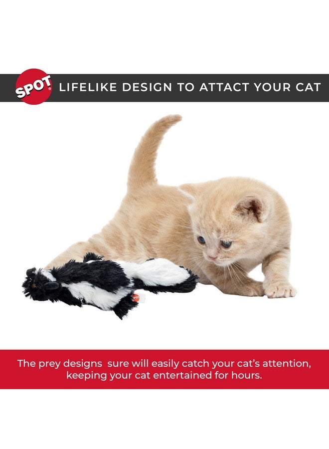 SPOT Flippin’ Skinneeez Flopping Interactive Realistic Flopping Wiggling Moving Potent Catnip Cat Toy for Indoor Cats - Skunk - Image 4