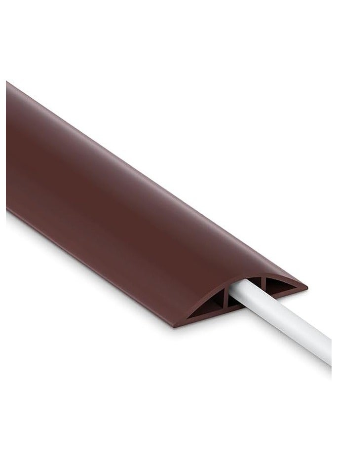 بروماس غطاء كابل أرضي بطول 6.5 قدم، غطاء سلك أرضي بني، غطاء سلك تمديد أرضي لحماية سلك واحد، غطاء سلك أرضي - غطاء سلك أرضي فتحة السلك: 0.47 بوصة (عرض) × 0.24 بوصة (ارتفاع) - Image 1