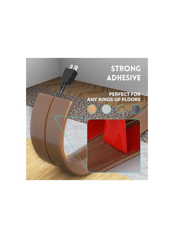 بروماس غطاء كابل أرضي بطول 6.5 قدم، غطاء سلك أرضي بني، غطاء سلك تمديد أرضي لحماية سلك واحد، غطاء سلك أرضي - غطاء سلك أرضي فتحة السلك: 0.47 بوصة (عرض) × 0.24 بوصة (ارتفاع) - Image 3