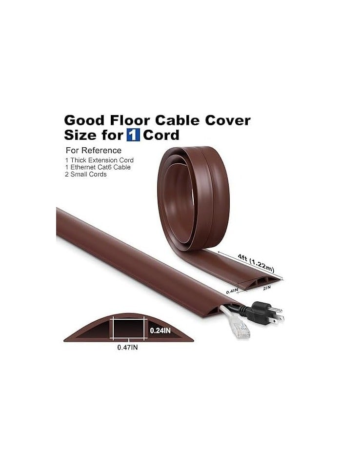 بروماس غطاء كابل أرضي بطول 6.5 قدم، غطاء سلك أرضي بني، غطاء سلك تمديد أرضي لحماية سلك واحد، غطاء سلك أرضي - غطاء سلك أرضي فتحة السلك: 0.47 بوصة (عرض) × 0.24 بوصة (ارتفاع) - Image 2