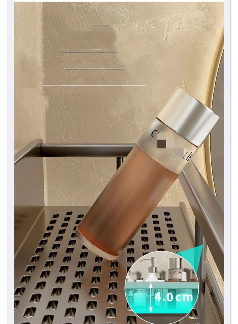 Kutis قطعة واحدة من رفوف الحمام المثبتة على الحائط، رف تخزين متعدد الوظائف مثبت على الحائط، مقاس 40 × 12 × 4 سم - Image 3