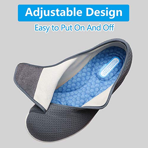 Orthoshoes Womens Stylish Diabetic Shoes with Arch Support,Extra Wide Widths Walking Edema Sneakers Adjustable Strap Easy On/Off with 3 Pairs Insoles Replacement for Support Swollen Feet Black - Image 2
