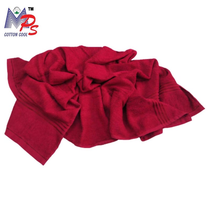Mps Cotton Cool 100% Cotton Bath Towel 500 GSM (Size:Length:58 Inch X 184 cm,Width:29 Inch X 74 cm) (Maroon) - Image 4