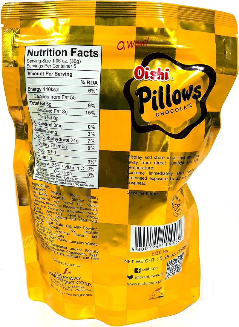 Oishi Pillows Choco-Filled Crackers Party Size - Image 2
