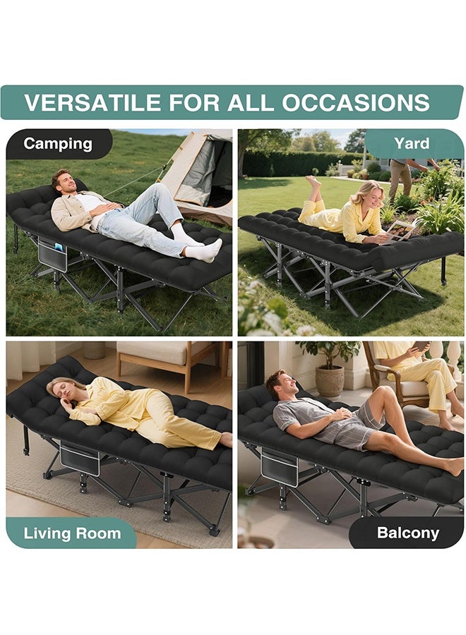 RollsTimi  Folding Camping Cot, Portable Sleeping Cot with Mattress, Outdoor Heavy Duty Sleep Cot Bed with Carry Bag for Home,Office,Camp,Travel,Vacation,Hospital - Image 2