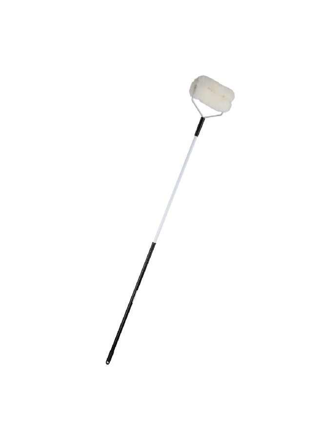 WOOL SHOP Lambswool Extendable Handle Ceiling Fan Duster White and Black 59.25 x 11.5 Inch CFD10 - Image 3