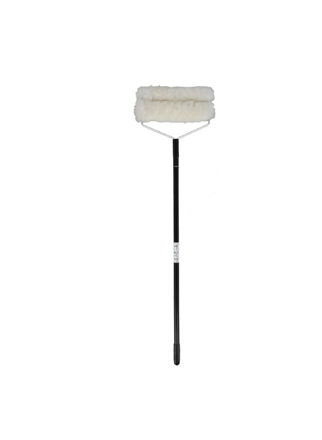 WOOL SHOP Lambswool Extendable Handle Ceiling Fan Duster White and Black 59.25 x 11.5 Inch CFD10 - Image 2