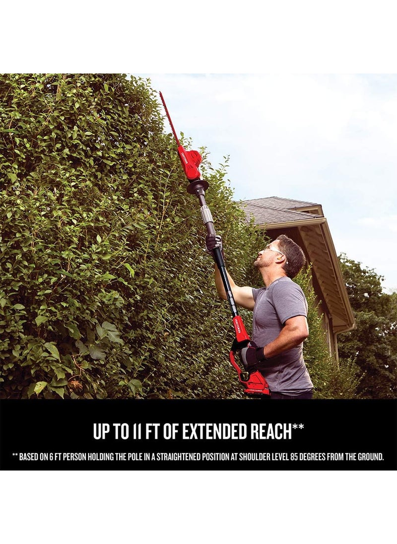 CRAFTSMAN CRAFTSMAN V20 Cordless Pole Hedge Trimmer 18Inch Extended Reach Battery and Charger Included CMCPHT818D1  - Image 4