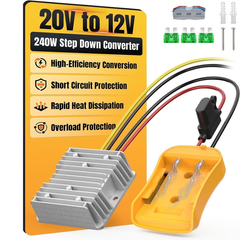 2 Pack 20V to 12V Step Down Converter with Low Voltage Protection - Image 1