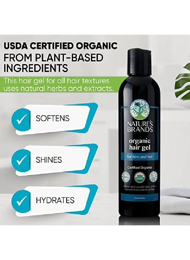 Nature's Brands Nature’S Brands Organic Hair Gel For Men And Women Natural Eco Hair Styling Gel With Olive Oil Vegan Plantbased Nongmo (8 Oz) - Image 3
